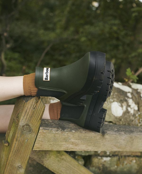 Barbour Halton Ankle Wellingtons Olivengrøn | BABO89948