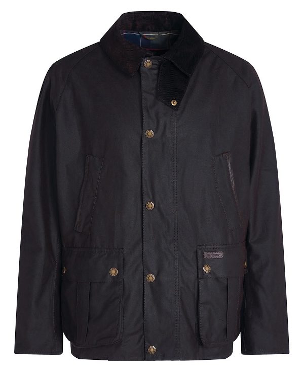 Barbour Halton Waxed Jacket Brune | BABO87202