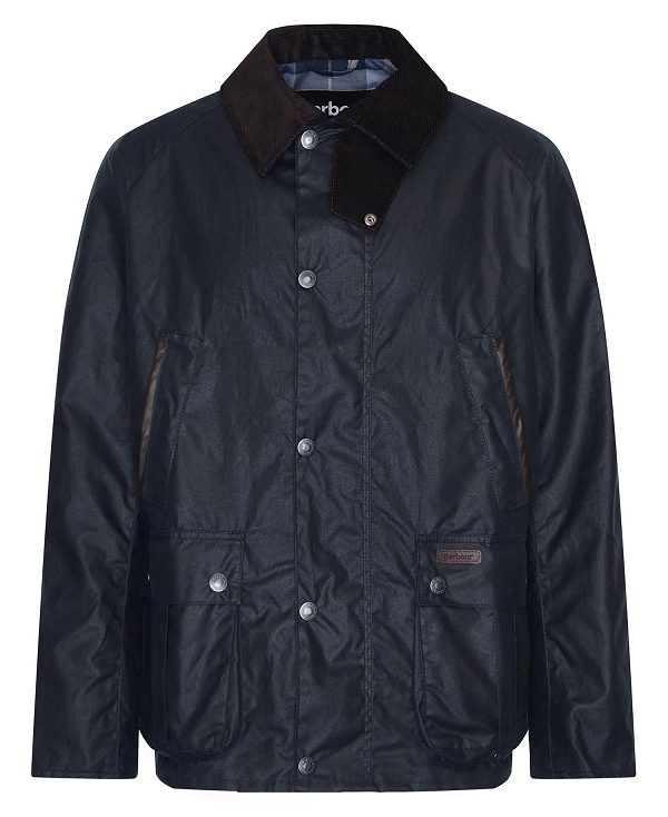 Barbour Halton Waxed Jacket Mørkeblå | BABO87204