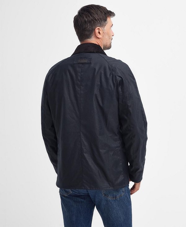 Barbour Halton Waxed Jacket Mørkeblå | BABO87204