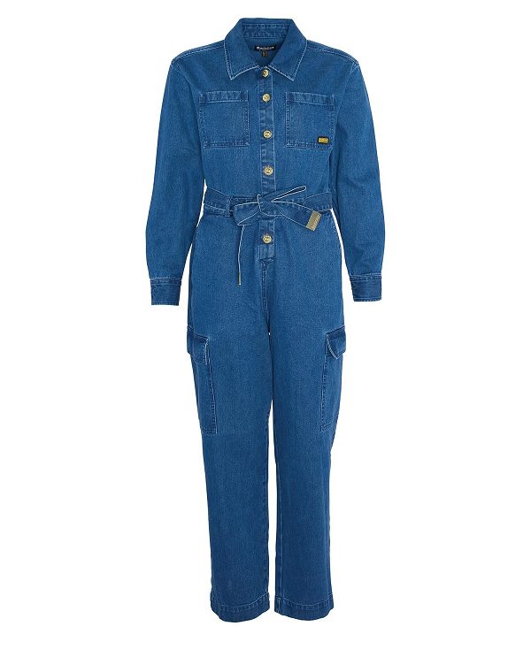 Barbour Hamilton Denim Jumpsuit Dyb Blå | BABO89590