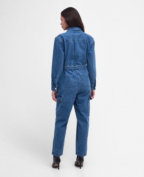 Barbour Hamilton Denim Jumpsuit Dyb Blå | BABO89590