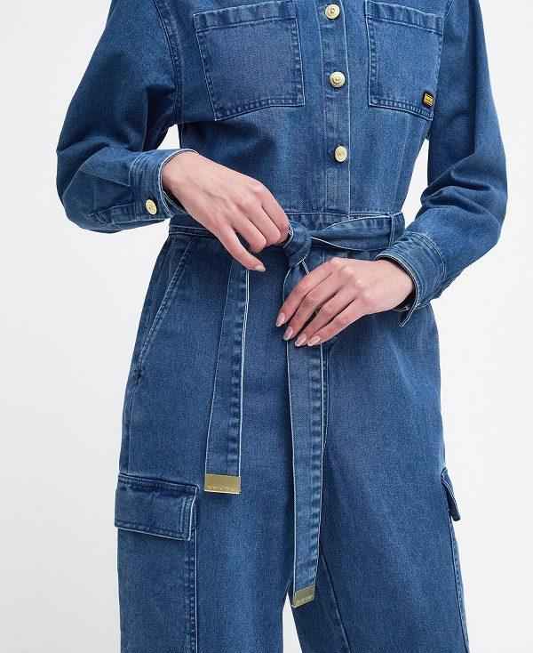 Barbour Hamilton Denim Jumpsuit Dyb Blå | BABO89590