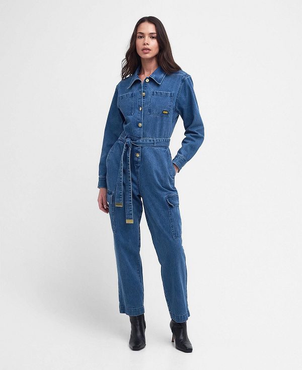 Barbour Hamilton Denim Jumpsuit Dyb Blå | BABO89590