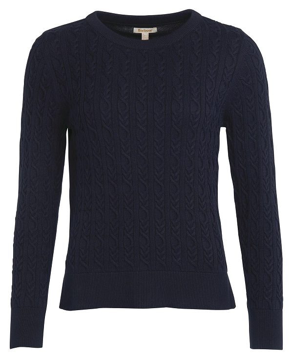 Barbour Hampton Knitted Jumper Mørkeblå | BABO89663