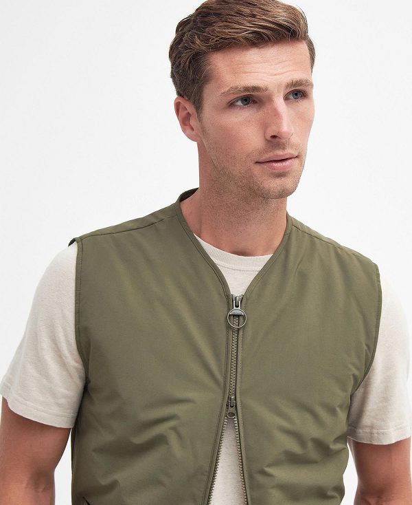 Barbour Harpen Padded Gilet Olivengrøn | BABO87561