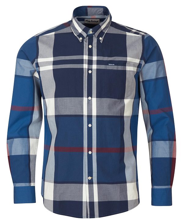 Barbour Harris Tailored Long-sleeved Shirt Mørkeblå | BABO87627