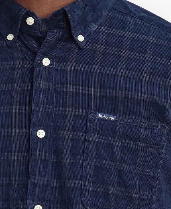 Barbour Harthill Tailored Long Sleeved Cord Shirt Mørkeblå | BABO87809