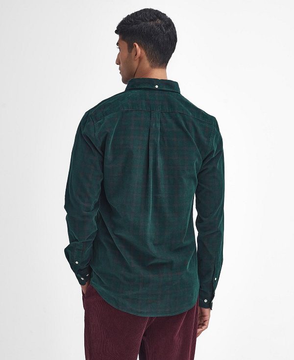 Barbour Harthill Tailored Long Sleeved Cord Shirt Grøn | BABO87810