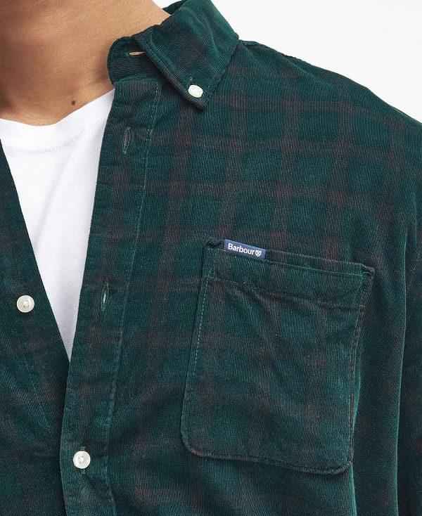 Barbour Harthill Tailored Long Sleeved Cord Shirt Grøn | BABO87810