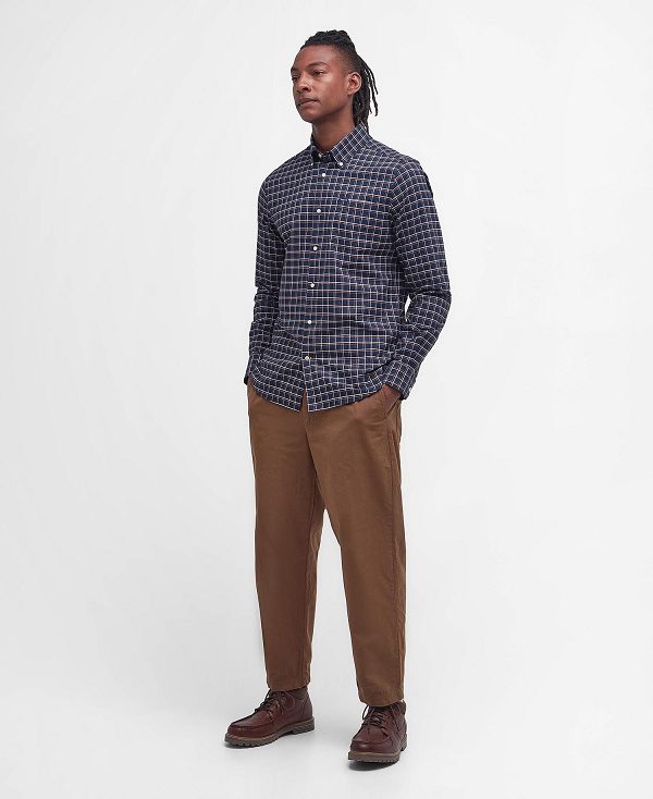 Barbour Harthorpe Tailored Shirt Mørkeblå | BABO87671