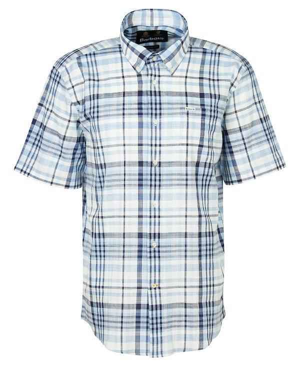 Barbour Hartley Regular Short-sleeved Checked Shirt Blå | BABO87624