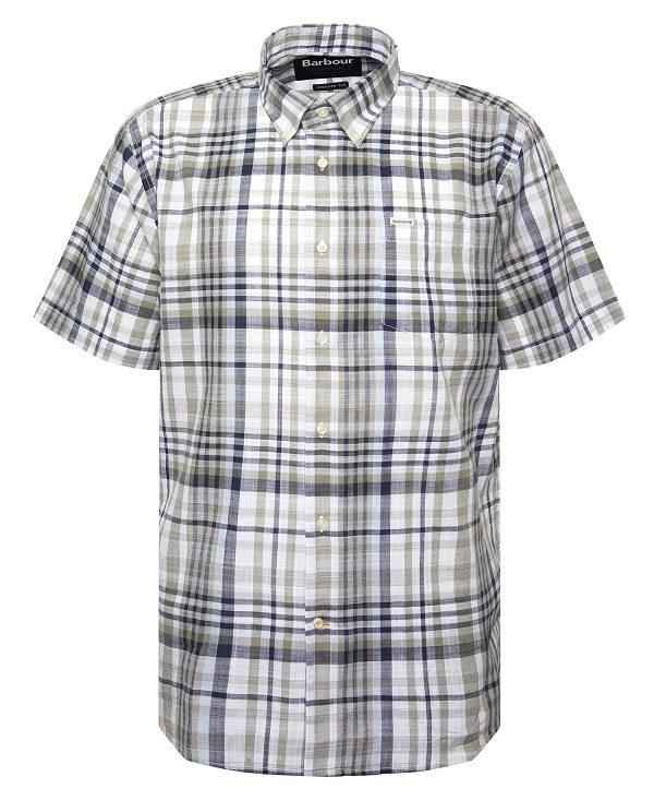 Barbour Hartley Regular Short-sleeved Checked Shirt Olivengrøn | BABO87731