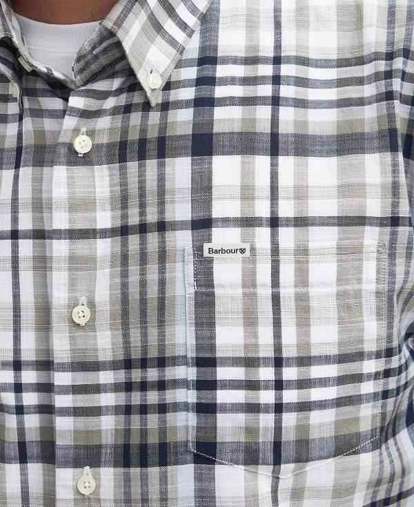 Barbour Hartley Regular Short-sleeved Checked Shirt Olivengrøn | BABO87731