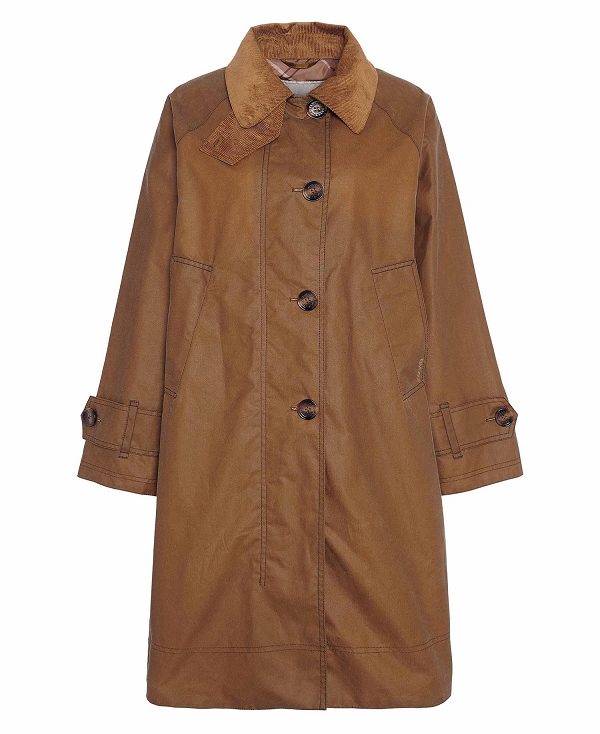 Barbour Hartwick Waxed Car Coat Brune Mørkerød | BABO89211