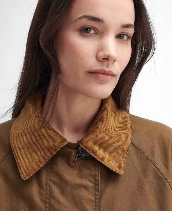 Barbour Hartwick Waxed Car Coat Brune Mørkerød | BABO89211