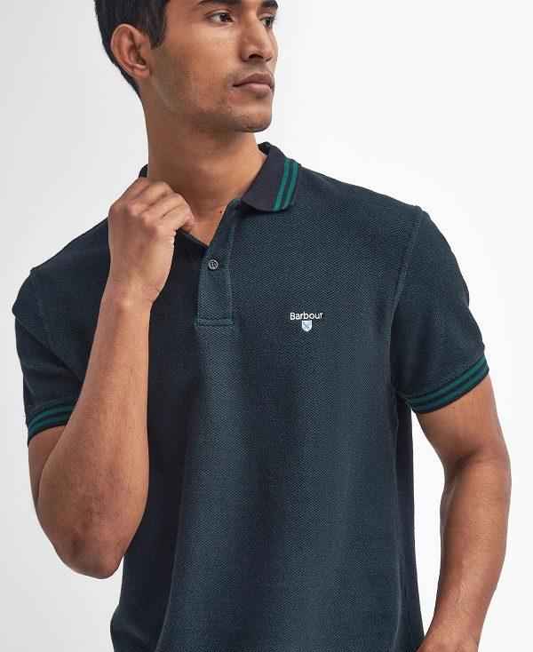 Barbour Haverton Short-sleeved Polo Shirt Sort | BABO88239