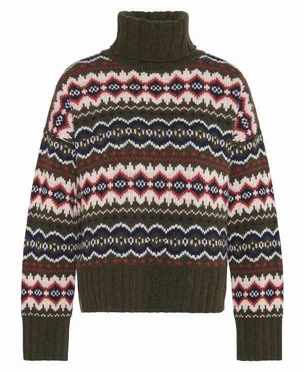 Barbour Helen Fair Isle Roll-neck Jumper Flerfarvede | BABO89722