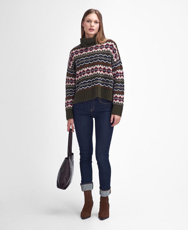 Barbour Helen Fair Isle Roll-neck Jumper Flerfarvede | BABO89722