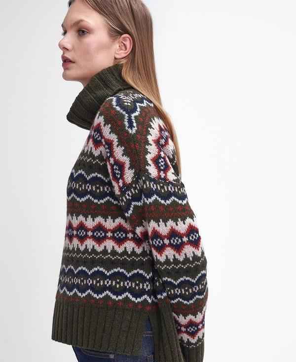 Barbour Helen Fair Isle Roll-neck Jumper Flerfarvede | BABO89722