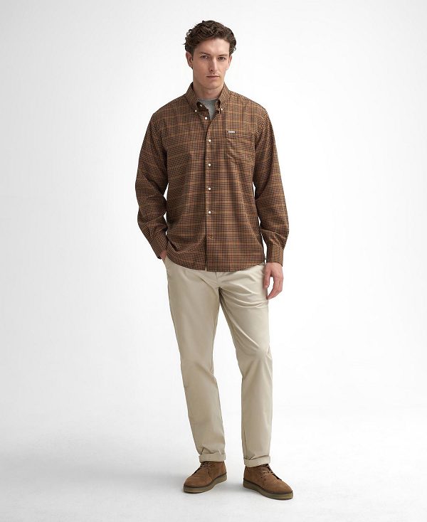 Barbour Henderson Thermo Weave Long-sleeved Shirt Beige | BABO87904