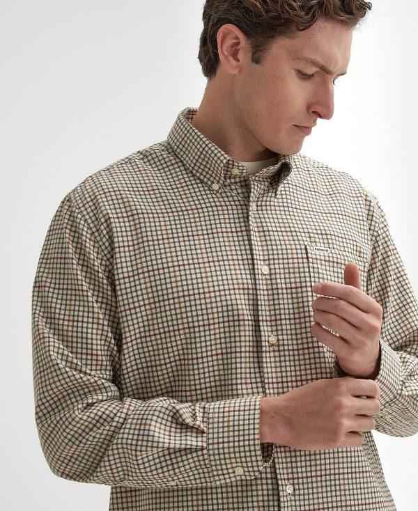 Barbour Henderson Thermo Weave Long-sleeved Shirt Beige | BABO87907