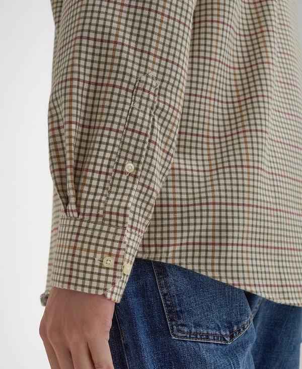 Barbour Henderson Thermo Weave Long-sleeved Shirt Beige | BABO87907