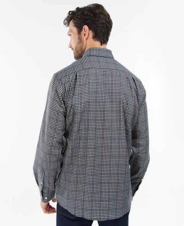 Barbour Henderson Thermo Weave Shirt Dyb Grå | BABO87906