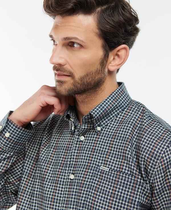 Barbour Henderson Thermo Weave Shirt Dyb Grå | BABO87906