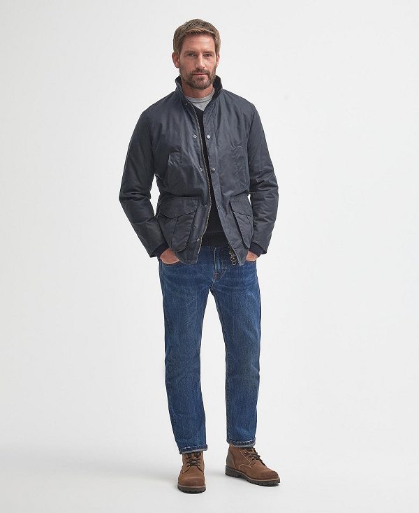 Barbour Hereford Wax Jacket Mørkeblå | BABO87283