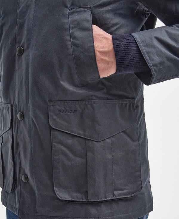 Barbour Hereford Wax Jacket Mørkeblå | BABO87283