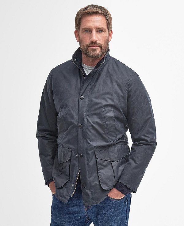 Barbour Hereford Wax Jacket Mørkeblå | BABO87283