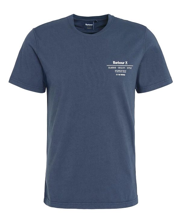 Barbour Hickling Logo T-shirt Mørkeblå | BABO88305