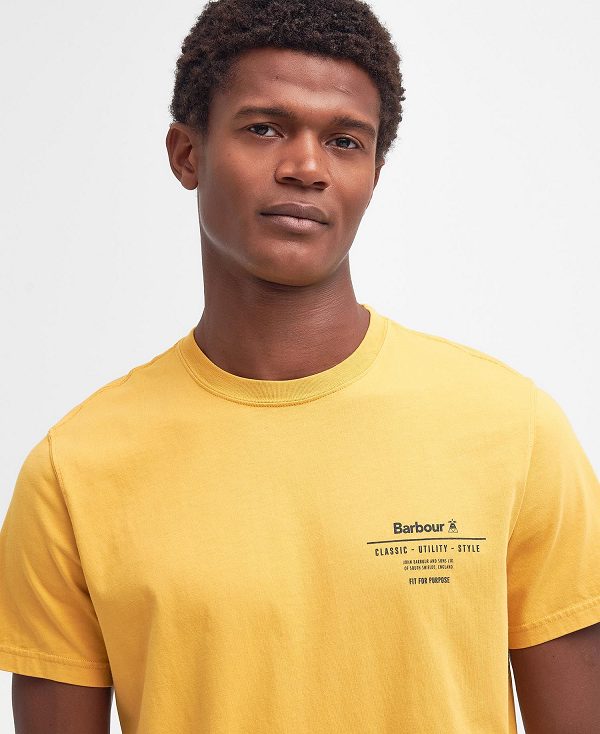 Barbour Hickling Logo T-shirt Orange Guld | BABO88304