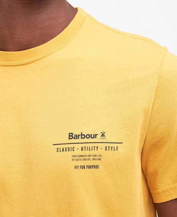 Barbour Hickling Logo T-shirt Orange Guld | BABO88304