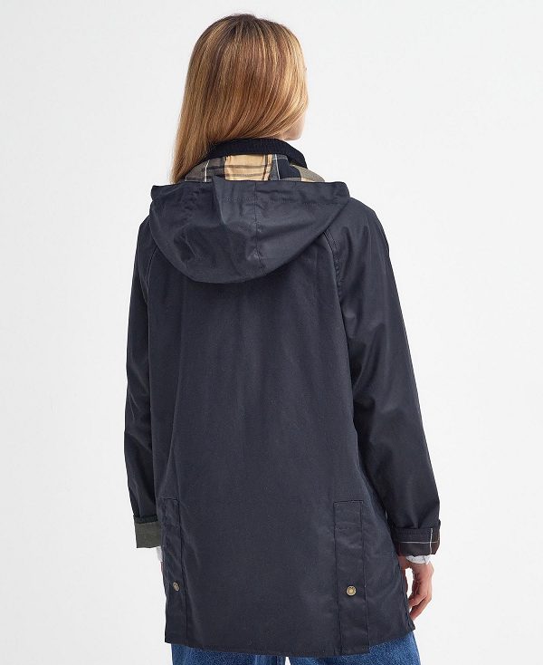 Barbour Highclere Wax Jacket Mørkeblå | BABO89200