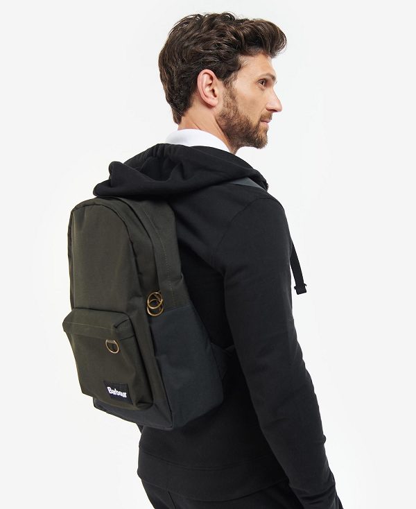 Barbour Highfield Canvas Backpack Mørkeblå Olivengrøn | BABO88929