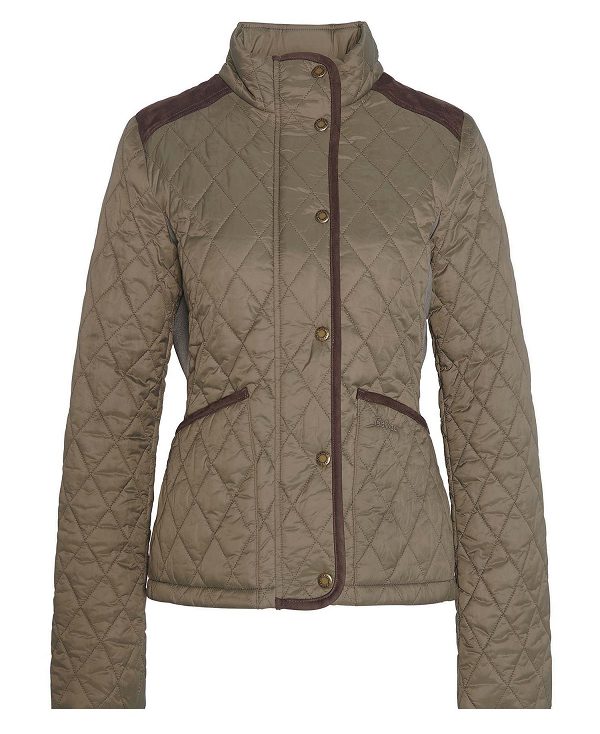 Barbour Highfield Quilted Jacket Khaki | BABO89337