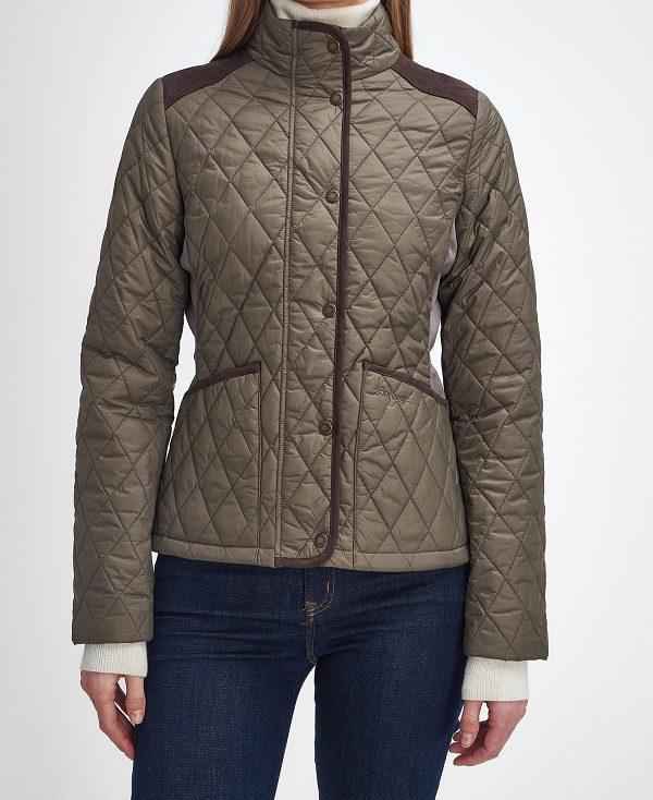 Barbour Highfield Quilted Jacket Khaki | BABO89337