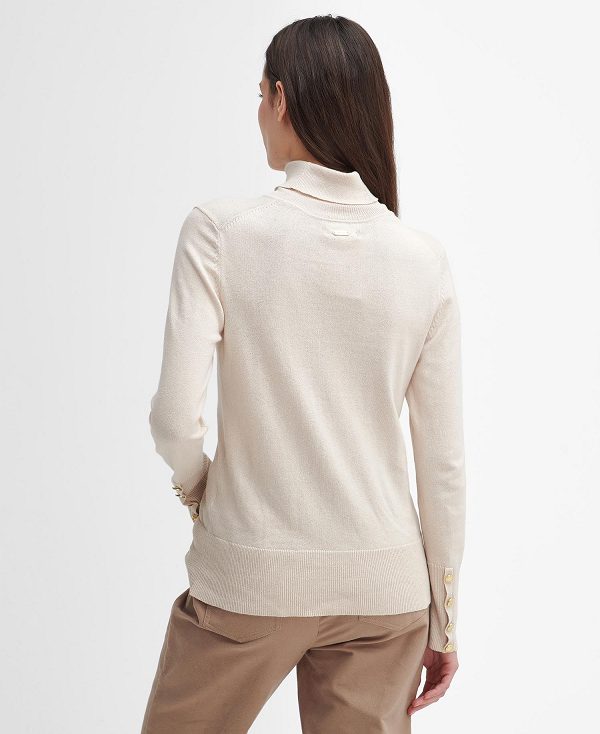 Barbour Highfield Roll-neck Jumper Beige | BABO89724