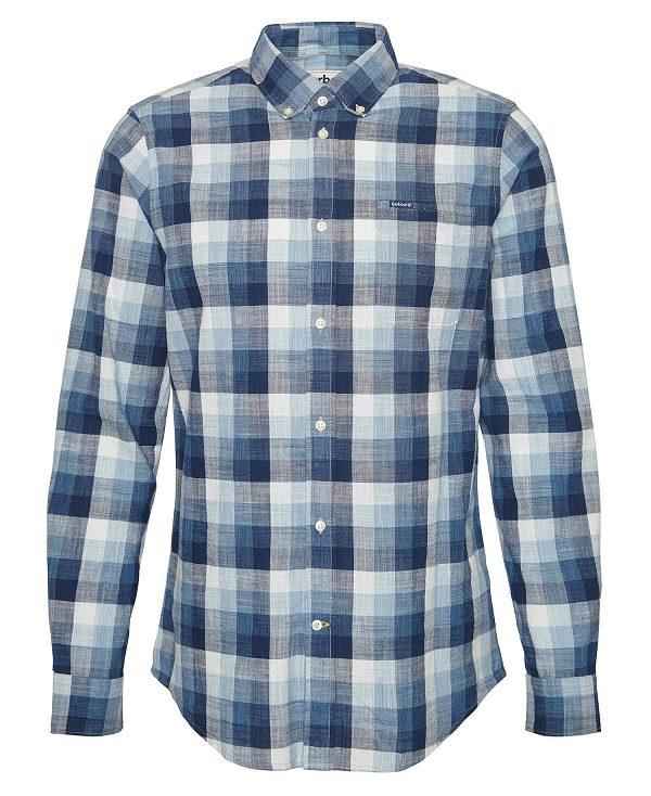 Barbour Hillroad Tailored Long-sleeved Shirt Mørkeblå | BABO87694