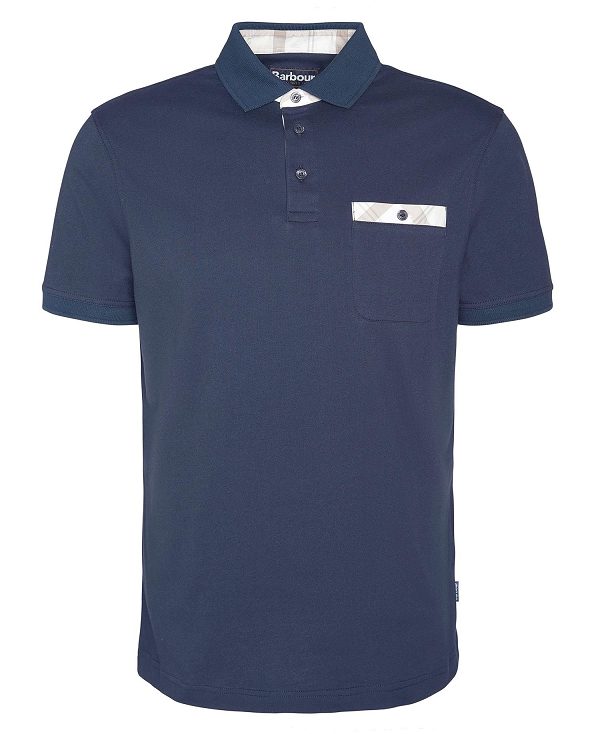 Barbour Hirstly Short-sleeved Polo Shirt Mørkeblå | BABO88189