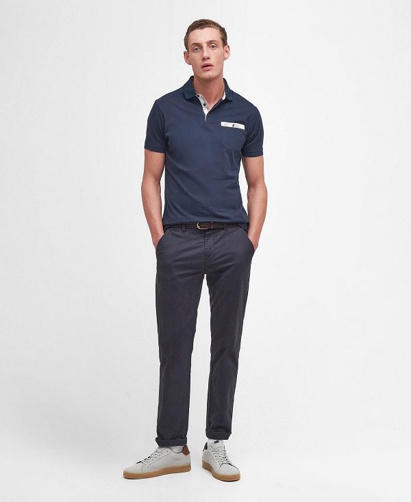 Barbour Hirstly Short-sleeved Polo Shirt Mørkeblå | BABO88189