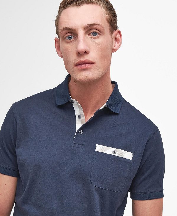 Barbour Hirstly Short-sleeved Polo Shirt Mørkeblå | BABO88189