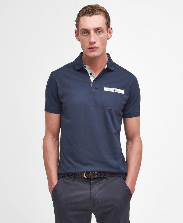 Barbour Hirstly Short-sleeved Polo Shirt Mørkeblå | BABO88189