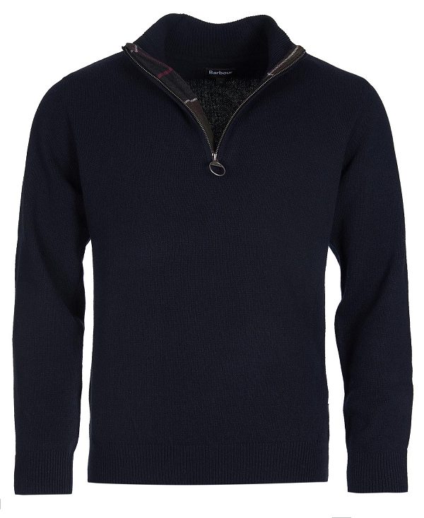 Barbour Holden Half Zip Sweater Mørkeblå | BABO88579