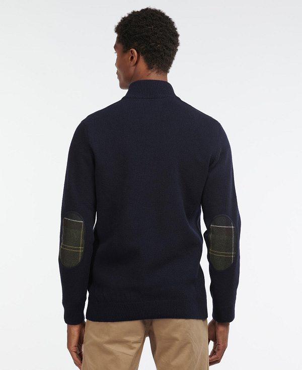 Barbour Holden Half Zip Sweater Mørkeblå | BABO88579