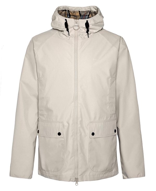 Barbour Hooded Domus Waterproof Jacket Hvide | BABO87408