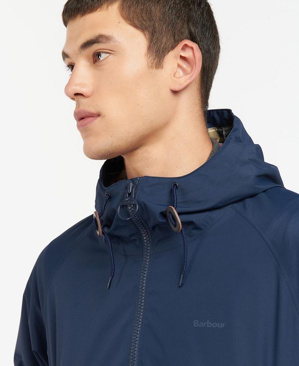 Barbour Hooded Domus Waterproof Jacket Mørkeblå | BABO87403