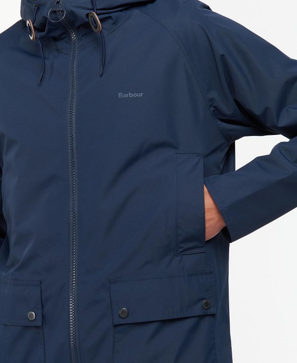 Barbour Hooded Domus Waterproof Jacket Mørkeblå | BABO87403